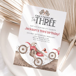 Red Dirt Bike 3rd birthday - Cant catch me Einladung