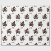 Red Dirt Bike Birthday Wrapping Paper Geschenkpapier (Flach)