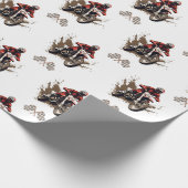 Red Dirt Bike Birthday Wrapping Paper Geschenkpapier (Ecke)