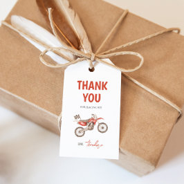 Red Dirt Bike Geburtstagsgeschenk-Tag Geschenkanhänger