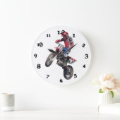 Red Dirt Bike Große Wanduhr (Zuhause)