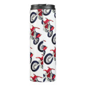 Red Dirt Bike Motorrad Custom Color Background Thermosbecher (Rückseite)
