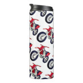 Red Dirt Bike Motorrad Custom Color Background Thermosbecher (Nach rechts gedreht)