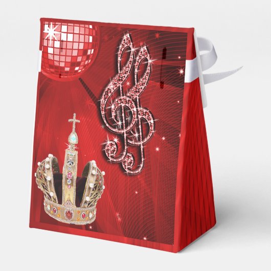 Red Disco Ball and Sparkle Crovor box Geschenkschachtel (Rückseite)