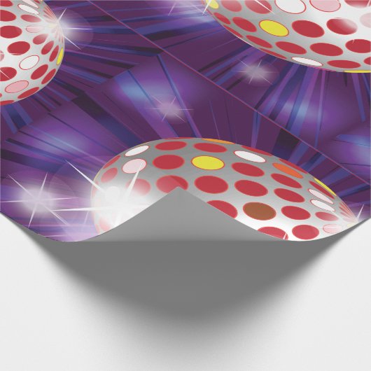 Red Disco Ball Geschenkpapier (Ecke)