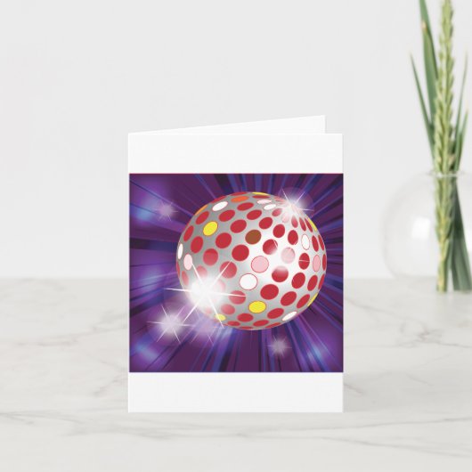 Red Disco Ball Karte (Vorderseite)