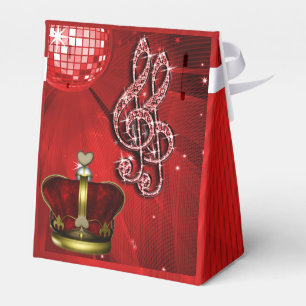 Red Disco Ball, Musiknoten und Crown Gevor Box Geschenkschachtel