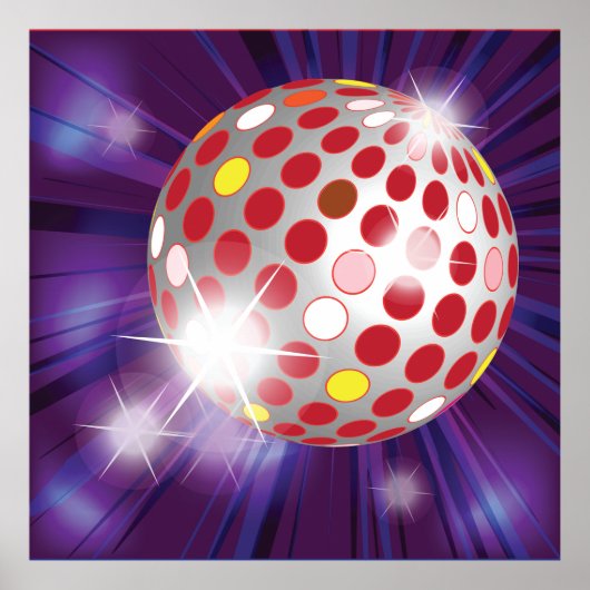 Red Disco Ball Poster (Vorne)