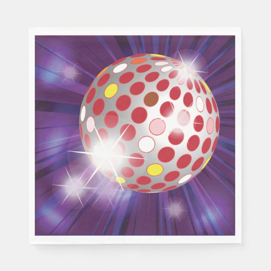 Red Disco Ball Serviette (Vorderseite)