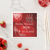Red Disco Ball und Sparkle Heels 30. Serviette (Beispiel)