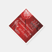Red Disco Ball und Sparkone Heelses Abschluss Serviette (Ecke)