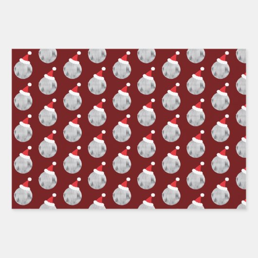 Red Disco Ball Weihnachten Geschenkpapier Set (Vorderseite)