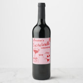 Red Disco Cocktail Bachelorette Weinetikett (Vorderseite)