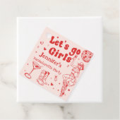 Red Disco Cowgirl Rodeo Junggeselinnen-Abschied Geschenkanhänger (Beispiel)