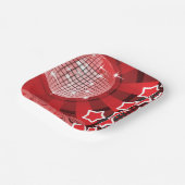 Red Disco Party Thema mit Sternen und Glitzer Ball Pappteller (Gewinkelt)