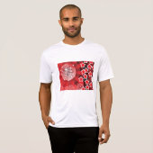 Red Disco Party Thema mit Sternen und Glitzer Ball T-Shirt (Vorne ganz)