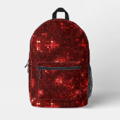Red Disco Style Squares Valentine Pattern Bedruckter Rucksack (Vorderseite)