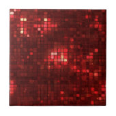 Red Disco Style Squares Valentine Pattern Fliese (Vorderseite)
