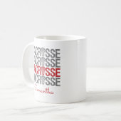 Red Distressed Lacrosse Word Kaffeetasse (Vorderseite Links)