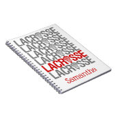 Red Distressed Lacrosse Word Notizblock (Rechte Seite)