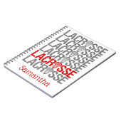 Red Distressed Lacrosse Word Notizblock (Linke Seite)