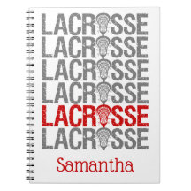 Red Distressed Lacrosse Word