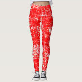 Red Distressed Look Leggings (Vorderseite)