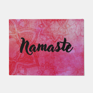 Red Distressed Mandala Namaste Fußmatte