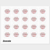 Red Distressed Modern Class of Square Sticker (Blatt)