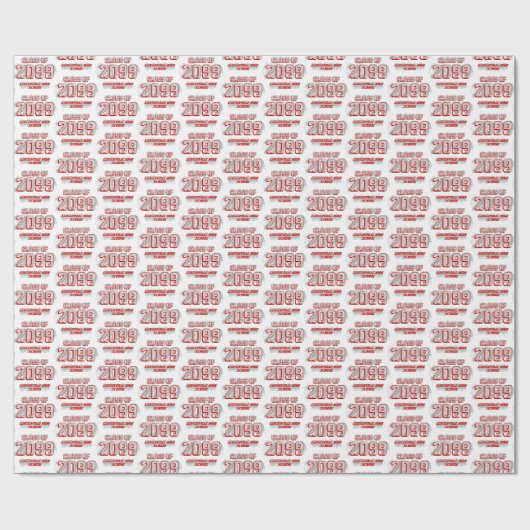 Red Distressed Modern Class of Wrapping Paper Geschenkpapier (Flach)