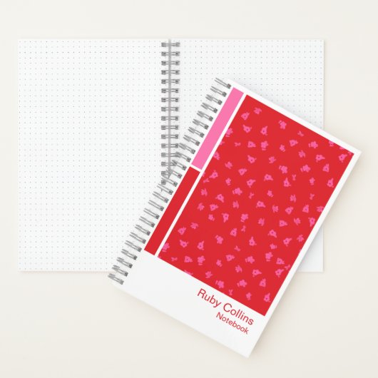 Red Ditsy Floral Vertical Palette Notebook Notizblock (Innen)