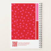 Red Ditsy Floral Vertical Palette Notebook Notizblock (Rückseite)