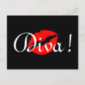 Red Diva Kiss Postkarte (Vorderseite)