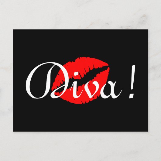 Red Diva Kiss Postkarte (Vorderseite)