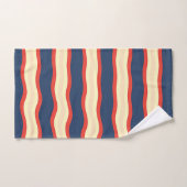 Red Dk Blue Wavy Creme Badhandtuch Set (Handtuch)