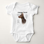 Red Doberman History Baby Strampler (Vorderseite)
