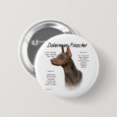 Red Doberman History Button (Vorne & Hinten)