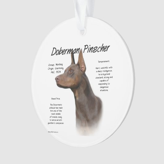 Red Doberman History Ornament (Vorderseite)