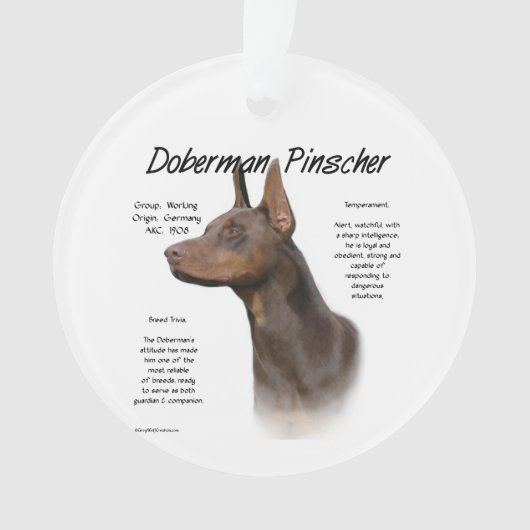 Red Doberman History Ornament (Vorderseite)