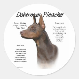 Red Doberman History Runder Aufkleber