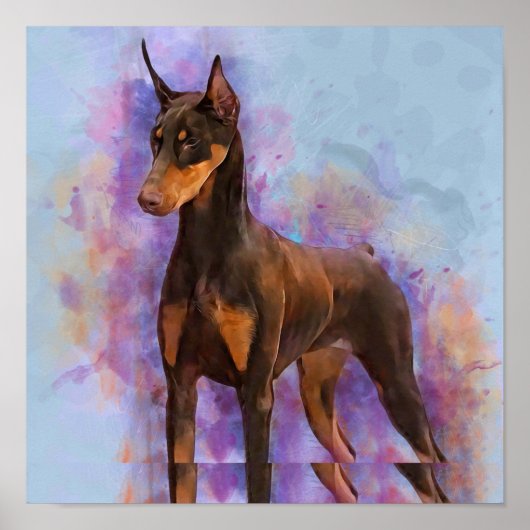 Red Doberman Pinscher 3/4 Front Poster (Vorne)