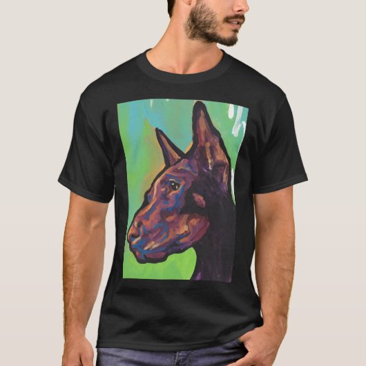 Red Doberman Pinscher Dog Bright Pop Dog T-Shirt (Vorderseite)