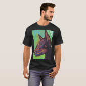 Red Doberman Pinscher Dog Bright Pop Dog T-Shirt (Vorne ganz)