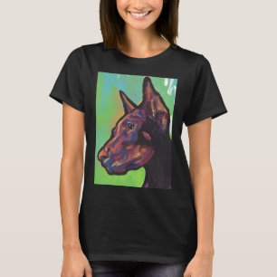 Red Doberman Pinscher Dog Bright Pop Dog T-Shirt