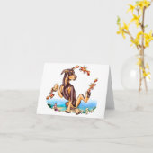 Red Doberman Pinscher Kinda Crabby Note Card Karte (Gelbe Blume)
