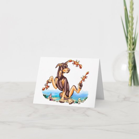Red Doberman Pinscher Kinda Crabby Note Card Karte (Vorderseite)
