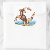 Red Doberman Pinscher Kinda Crabby Stickers (Tasche)