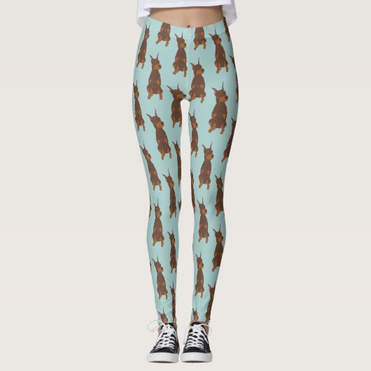 Red Doberman Pinscher Leggings (Vorderseite)