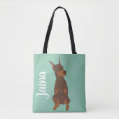 Red Doberman Pinscher Tasche (Vorderseite)