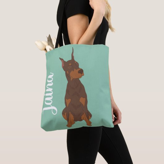 Red Doberman Pinscher Tasche (Von Nahem)